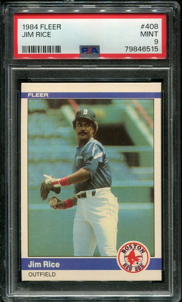Authentic 1984 Fleer #408 Jim Rice PSA 9 Baseball Card