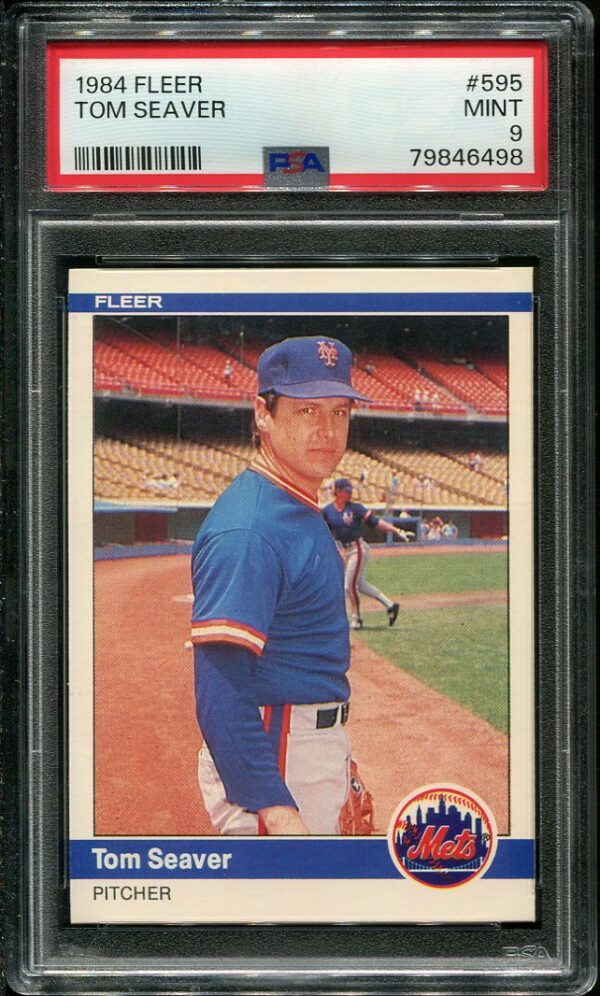 Authentic 1984 Fleer #595 Tom Seaver PSA 9 Baseball Card