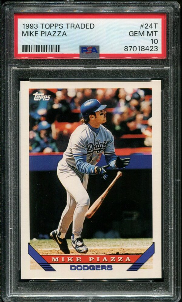 Authentic 1993 Topps Traded #24T Mike Piazza PSA 10 Baseball Card