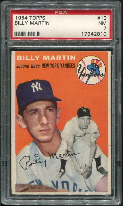 Authentic 1954 Topps #13 Billy Martin PSA 7 Baseball Card
