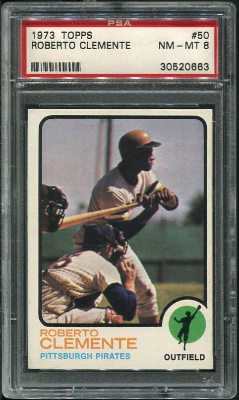 Authentic 1973 Topps #50 Roberto Clemente PSA 8 Baseball Card