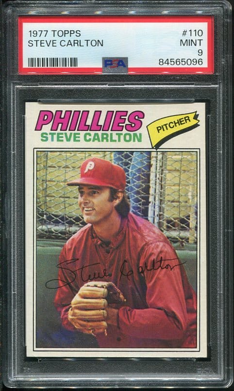 Authentic 1977 Topps #110 Steve Carlton PSA 9 Baseball Card