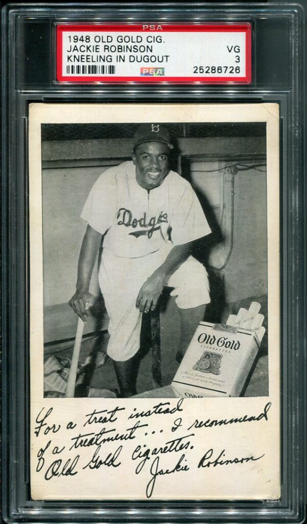 Authentic 1948 Old Gold Cig Jackie Robinson Baseball Card