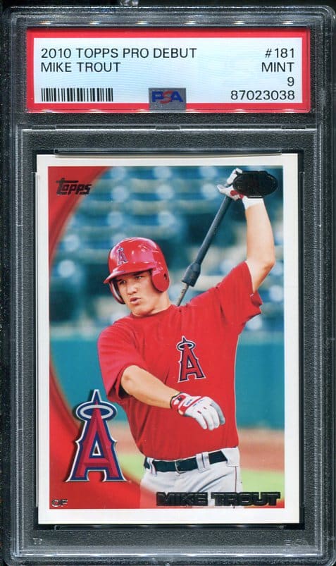 Authentic 2010 Topps Pro Debut #181 Mike Trout PSA 9 Baseball Card