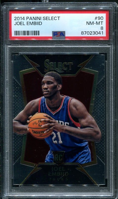 2014 Panini Select #90 Joel Embiid PSA 8 Rookie Basketball Card