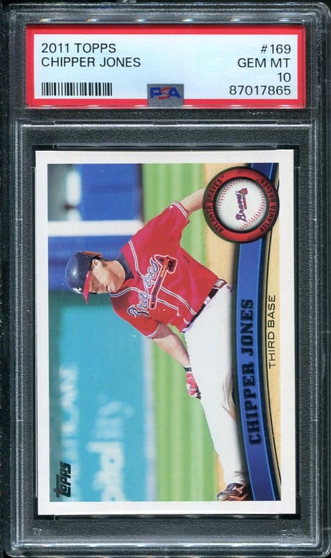 2011 Topps #169 Chipper Jones PSA GEM MINT 10 Baseball Card