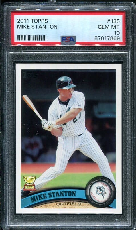 Authentic 2011 Topps #135 Mike Stanton PSA 10 Baseball Card