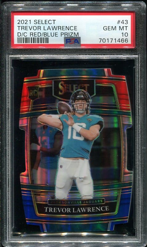 Authentic 2021 Panini Select #43 Die Cut Trevor Lawrence PSA 10 Rookie Football Card