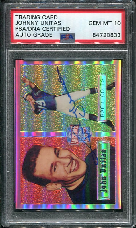 Autographed Johnny Unitas Rookie Reprint Football Card