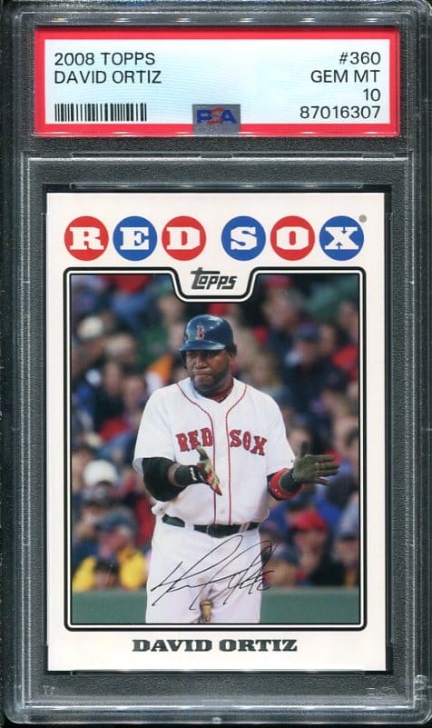 Authentic 2008 Topps #360 David Ortiz PSA 10 Baseball Card