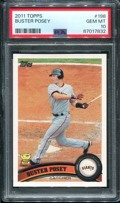 Authentic 2011 Topps #198 Buster Posey PSA 10 Baseball Card