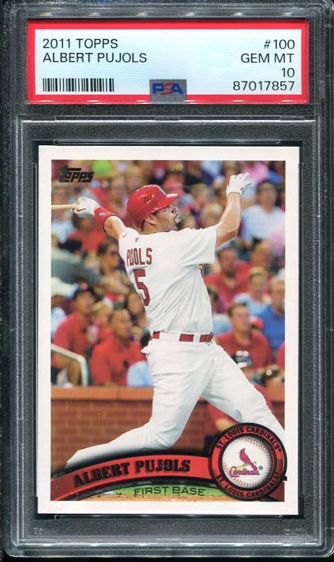 2011 Topps #100 Albert Pujols PSA GEM MINT 10 Baseball Card