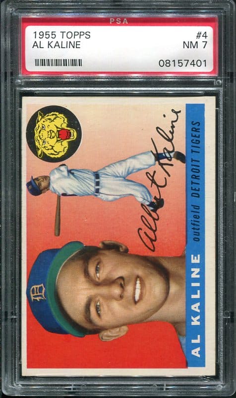 Authentic 1955 Topps #4 Al Kaline PSA 7 Baseball Card