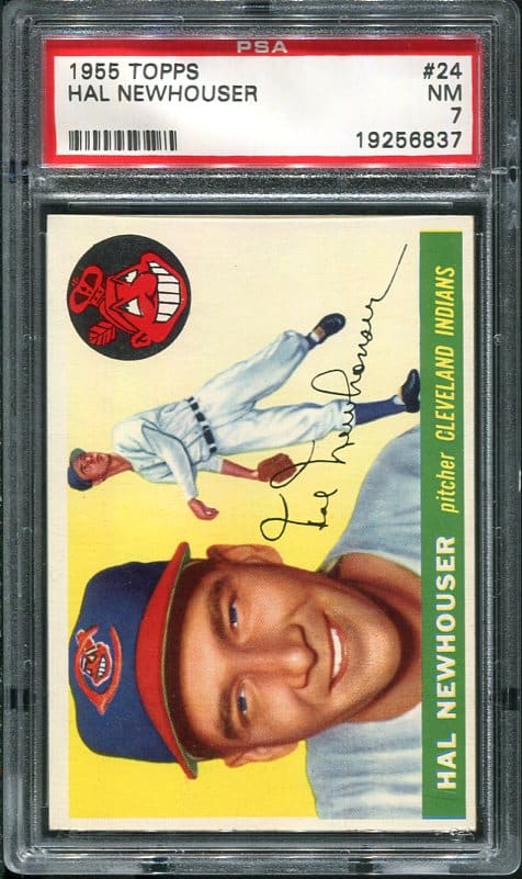 Authentic 1955 Topps #24 Hal Newhouser PSA 7 Baseball Card