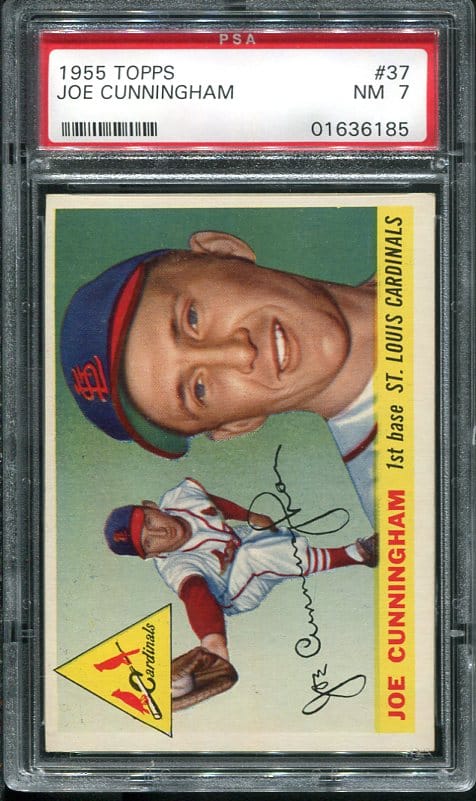 Authentic 1955 Topps #37 Joe Cunningham PSA 7 Baseball Card
