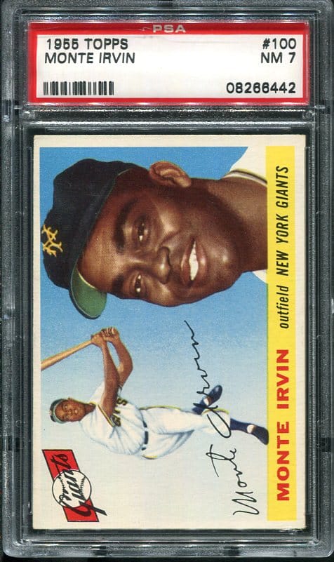 Authentic 1955 Topps #100 Monte Irvin PSA 7 Baseball Card