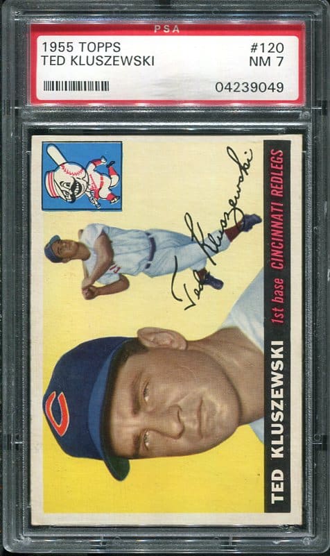 Authentic 1955 Topps #120 Ted Kluszewski PSA 7 Baseball Card