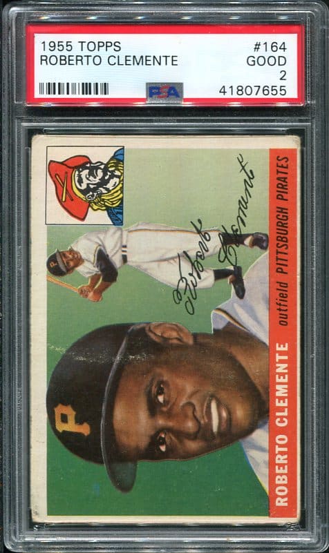 Authentic 1955 Topps #164 Roberto Clemente PSA 2 Rookie Baseball Card