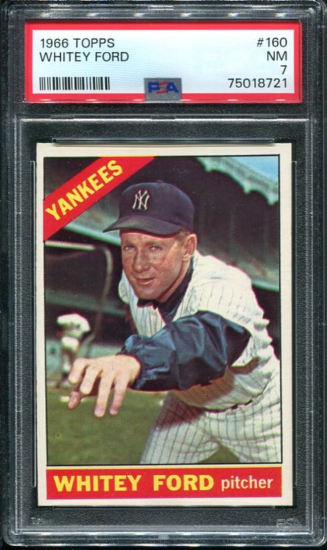 Authentic 1966 Topps #160 Whitey Ford PSA 7 Baseball Card