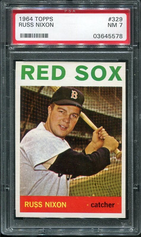 Authentic 1964 Topps #329 Russ Nixon PSA 7 Baseball Card