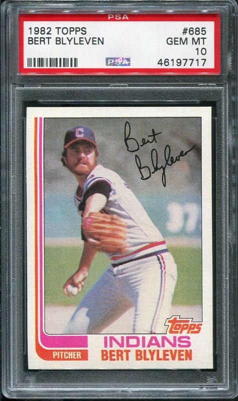 Authentic 1982 Topps #685 Bert Blyleven PSA 10 Baseball Card