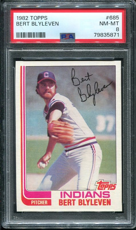 Authentic 1982 Topps #685 Bert Blyleven PSA 8 Baseball Card