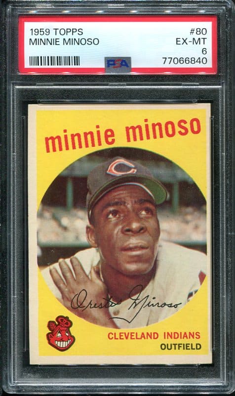 Authentic 1959 Topps #80 Minnie Minoso PSA 6 Baseball Card
