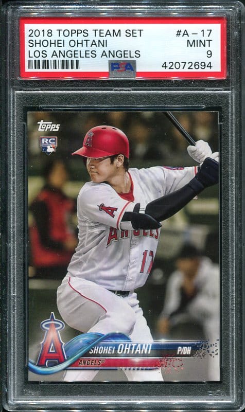 Authentic 2018 Topps Team Set #A-17 Angels Shohei Ohtani PSA 9 Rookie Baseball Card