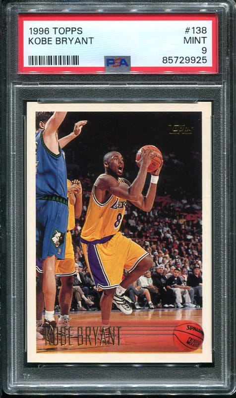 Authentic 1996 Topps #138 Kobe Bryant PSA 9 Rookie Basketball Card