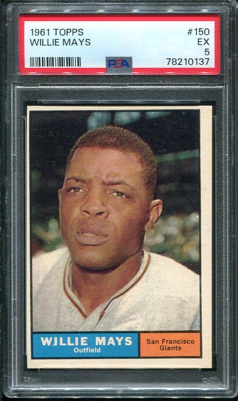 Authentic 1961 Topps #150 Willie Mays PSA 5 Baseball Card