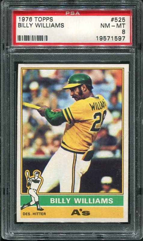 Authentic 1976 Topps #525 Billy Williams PSA 8 Baseball Card