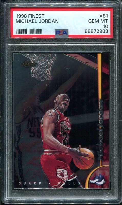 Authentic 1998 Topps Finest #81 Michael Jordan PSA 10 Basketball Card