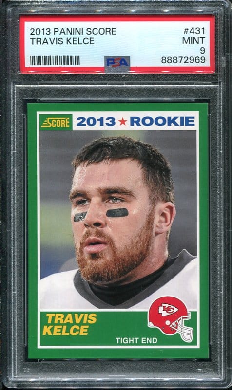 2013 Panini Score #431 Travis Kelce PSA 9 Rookie Football Card