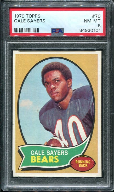 Authentic 1970 Topps #70 Gale Sayers PSA 8 Football Card