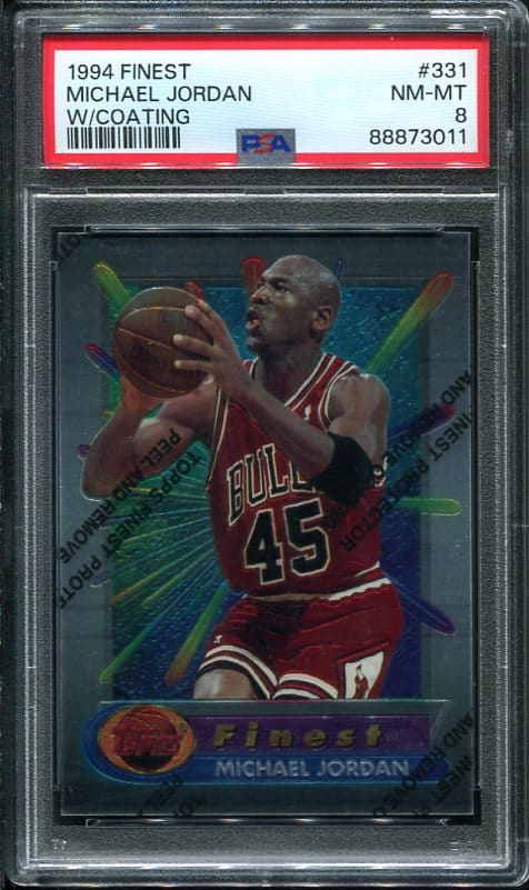 Authentic 1994 Finest #331 Michael Jordan PSA 8 Basketball Card
