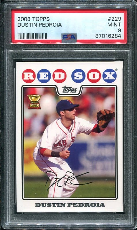 2008 Topps #229 Dustin Pedroia PSA 9 Baseball Card