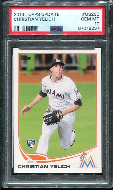 Authentic 2013 Topps Update #US290 Christian Yelich PSA 10 Rookie Baseball Card