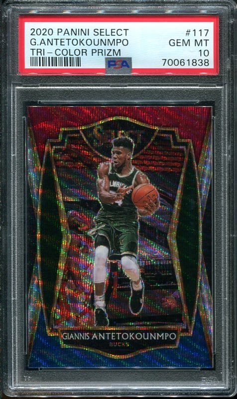 Authentic 2020 Panini Select Tri-Color Prizm #117 Giannis Antetokounmpo Basketball Card