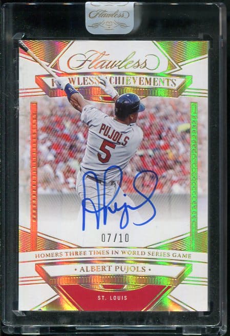 2023 Panini Flawless Achievements Albert Pujols Autographed Baseball Card