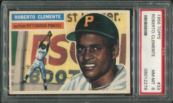 1956 Topps #33 Roberto Clemente PSA 8 Vintage Baseball Card