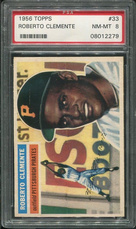 1956 Topps #33 Roberto Clemente PSA 8 Vintage Baseball Card