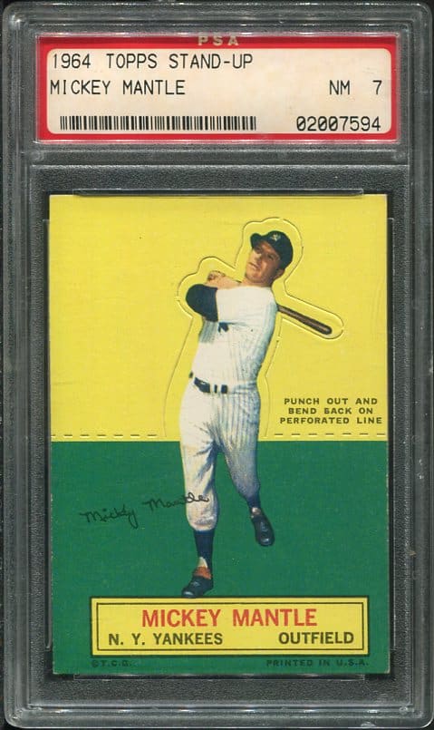 Authentic Rare 1964 Topps Stand-Up Mickey Mantle PSA 7 Baseball Card