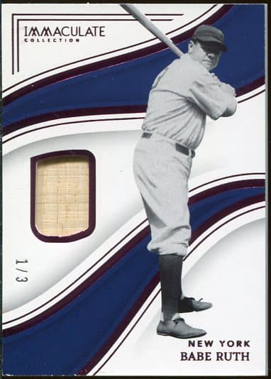 Authentic 2023 Panini Immaculate Collection Babe Ruth Game Used Bat Relic Baseball Card