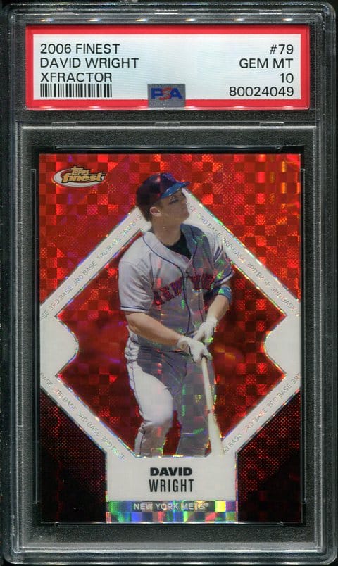 Authentic 2006 Topps Finest #79 David Wright XFractor PSA 10 Baseball Card