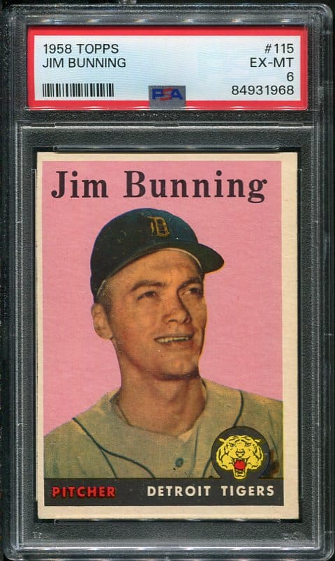 1958 Topps #115 Jim Bunning PSA 6 Baseball Card