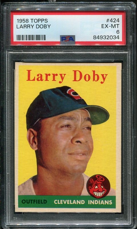 Authentic 1958 Topps #424 Larry Doby PSA 6 Vintage Baseball Card