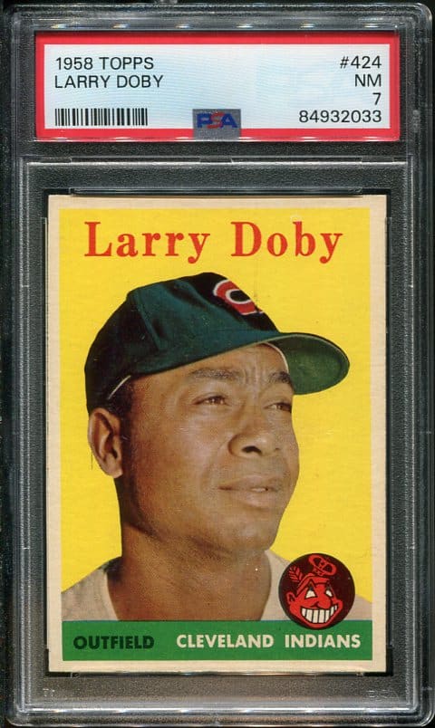 Authentic 1958 Topps #424 Larry Doby PSA 7 Vintage Baseball Card