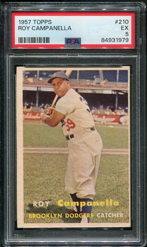 Authentic 1957 Topps #210 Roy Campanella PSA 5 Vintage Baseball Card