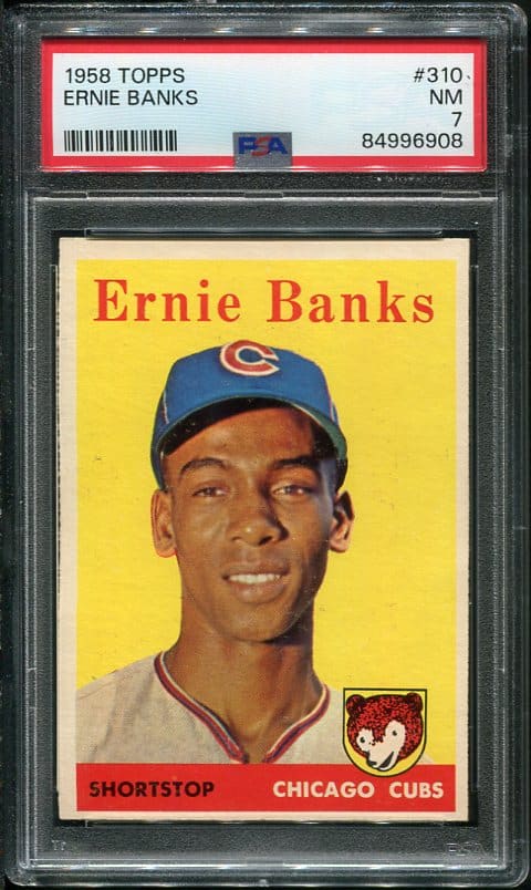 Authentic 1958 Topps #310 Ernie Banks PSA 7 Vintage Baseball Card