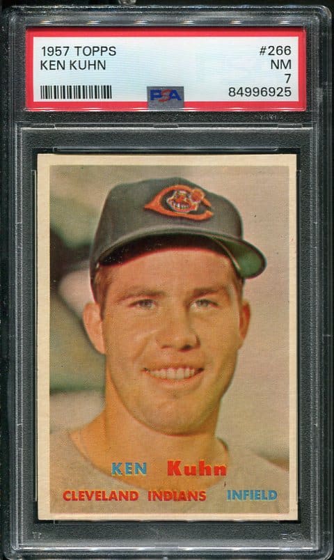 Authentic 1957 Topps #266 Ken Kuhn PSA 7 Vintage Baseball Card